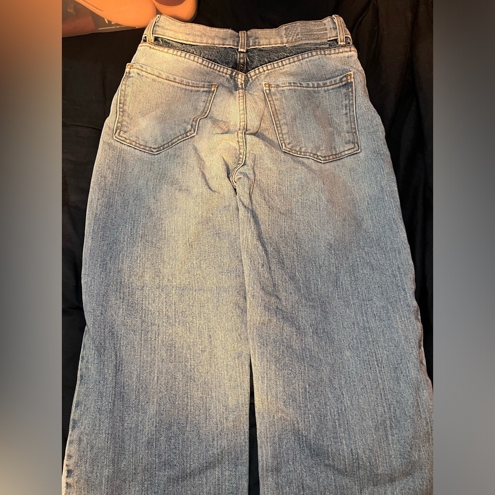 Revice 90's Baby Candy Shop Candy Stripe Denim Jeans Wide Leg High Waisted Fit - Picture 11 of 13
